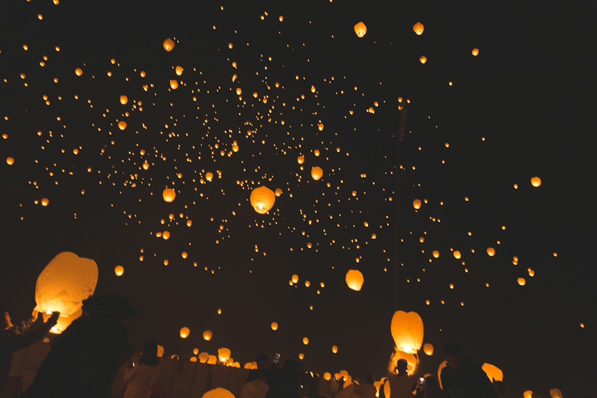 Millions of Glowing Lanterns Light Up the Night Sky for a Giant Moon Party!
